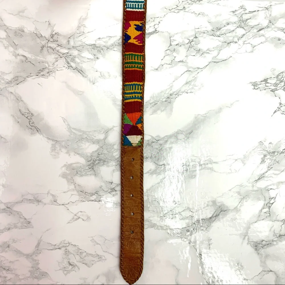 Cornucopia Brand Retro Leather Southwestern Belt